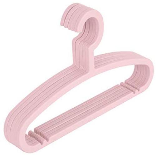 SAASNY Premium Quality Plastic Hangers,Kids Light-Weight Clothes Hangers 8 Plastic Hangers Nursery Hangers with Hooks for Baby,Toddler,Kids,Children (15,Pink) for Drying and Storage