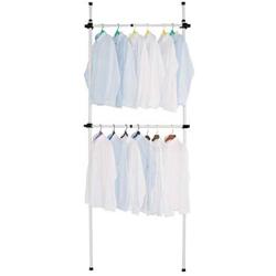 Flesser Adjustable Clothes Rack Heavy Duty Garment Rack for Clothes 2-Tier Easy to Assemble