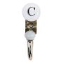 Indianshelf Handmade 1 Artistic Vintage White Ceramic Flat Key Hooks Holders/Heavy Duty Hooks for Garage