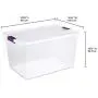 Sterilite 17571706 66 Quart/62 Liter ClearView Latch Box, Clear Lid & Base w/ Sweet Plum Latches, 6-Pack Sterilite 17571706 66 Quart/62 Liter ClearView Latch Box, Clear Lid & Base w/ Sweet Plum Latches, 6-Pack