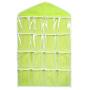 Yiwanjia??? ???? Closet Hanging Organizer with Pockets 16-Pocket Wall Organizers Storage Bags Polyester Cloth with Hanger for Bra Underwear Briefs Socks (Green ?????????)