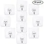 gotain Adhesive Sticky Heavy Duty Utility Hook Transparent Reusable Wall Hangers 22lb Waterproof for Home Kitchen Bathroom Bedroom Dorm Keys Bag Towels-10 Pack, White