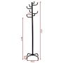 Cypressshop Coat Rack Black Metal Hat Hanging Rack Jacket Clothes Holder Steel Hanger Hall Stand Tree-Shaped Entryway Hallway Home Storage Organizer