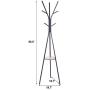 4Clovers Coat Rack Hat Stand Free Standing Display Hall Tree Metal Hat Hanger Garment Storage Holder with 9 Hooks for Clothes Hats and Scarves,19.7" x 19.72 x 68.5