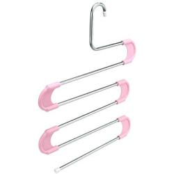 KYCPTNFJ 5 PCS Clothes Hanger S Type Pants Clothes Storage Drying Hanger Stainless Steel Space Saving Closet Towel Storage Rack Shelf 5 Tier