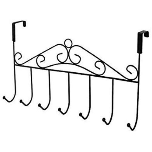 Yliquor 7 Hooks Nordic Over Door Bathroom Hanger Coat Clothes Hat Bag Towel Hanging Rack Holder for Closet Cabinet Wardrobe Entryway