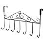 MAMaiuh 7 Hooks Over Door Bathroom Hanger Coat Clothes Hat Bag Towel Hanging Rack Holder (Black)