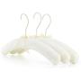 HANGERWORLD 3 Cream 15.7inch Cotton Padded Cushioned Top Garment Coat Hangers with Embroidered Floral Detail HANGERWORLD 3 Cream 15.7inch Cotton Padded Cushioned Top Garment Coat Hangers with Embroidered Floral Detail