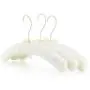 HANGERWORLD 3 Cream 15.7inch Cotton Padded Cushioned Top Garment Coat Hangers with Embroidered Floral Detail