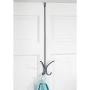 mDesign Modern Metal Long Easy Reach Over-The-Door 4 Prong Storage Organizer Hook; Hang Jackets, Coats, Clothing, Hats, Scarves, Leashes, Purses, Robes, Towels, 24" Tall, 2 Pack - Graphite Gray