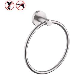 KES Bath Towel Holder Hand Towel Ring Hanging Towel Hanger Bathroom Accessories Contemporary Hotel Round Style Wall Mount SUS 304 Stainless Steel Brushed Finish, A2180DG-2