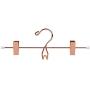 Amber Home Add-On Shiny Rose Gold Copper Metal Clothes Pants Skirt Slack Hangers Clothing Hangers with 2-Adjustable Clips (5 Pack)