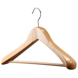 A1 Hangers Natural wooden hangers (Set of 6) Extra thick clothes hangers for coat hanger and suit hangers