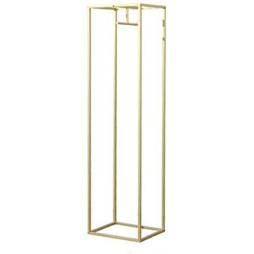 FURVOKIA Clothes Retail Heavy Duty Metal Garment Racks,Clothing Store Hanger Storage Shelves,Floor-Standing Display Rack (Gold Square Tube, 71" H)