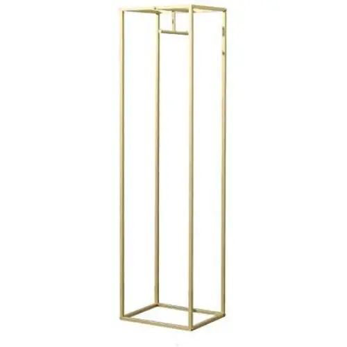 FURVOKIA Clothes Retail Heavy Duty Metal Garment Racks,Clothing Store Hanger Storage Shelves,Floor-Standing Display Rack (Gold Square Tube, 71" H)
