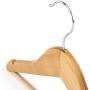 HANGERWORLD 12 Natural Beech 11.8inch Wooden Kids Baby Toddler Dress Pants Bar Coat Clothes Garment Hangers