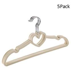 5 Pcs Clothes Hangers Drying Rack Flocking Scarf Coat Hanger Wardrobe Storage Space Saving Holder (Color : A-5)