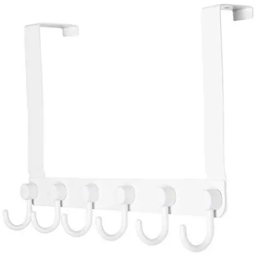 Dseap Over The Door Hook Hanger, Heavy Duty Over The Door Towel Rack Coat Rack for Clothes Hat Towel, White Dseap Over The Door Hook Hanger, Heavy Duty Over The Door Towel Rack Coat Rack for Clothes Hat Towel, White