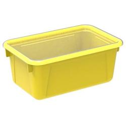 Storex Small Cubby Bins with Covers, Pack of 5, 12.2 x 7.8 x 5.1 Inches, Yellow (62410U05C)