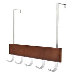 Over Door Hanger Modern Door Hook Bamboo & Aluminum for Bedroom, Living Room, Bathroom