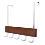 Over Door Hanger Modern Door Hook Bamboo & Aluminum for Bedroom, Living Room, Bathroom