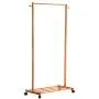 Bedroom Mobile Coat Rack Bamboo Simple Hanger Multi-Functional Clothes Rack (Color : Primary Color, Size : 80cm)