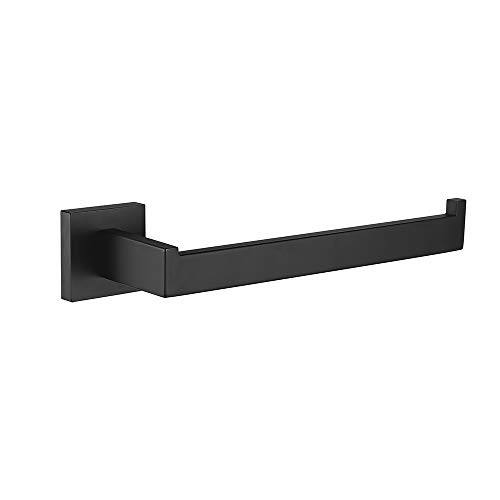 Durafe Square Towel Ring Stainless 304 Steel Towel Holders Towel Hangers Wall Mounted for Bathroom, Black Finished