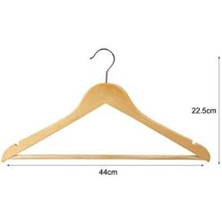 5pcs Random Color 44cm Wooden Clothes Hangers with Non-Slip Trouser Bar Suit Jeans Pants Coat Shirts Hangers Clothes Storage