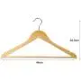 5pcs Random Color 44cm Wooden Clothes Hangers with Non-Slip Trouser Bar Suit Jeans Pants Coat Shirts Hangers Clothes Storage