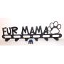 Dog Leash Wall Hanger Fur Mama Satin Black Texture color Handmade in USA