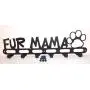 Dog Leash Wall Hanger Fur Mama Satin Black Texture color Handmade in USA