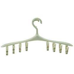 Yuqianjin 5-Pack Hangers, 16.9 Inch, with Adjustable Clips, Non-Slip, Space Saving Clothes Hangers, for Pants, Panties, Underwear, Clothes (Color : Green)