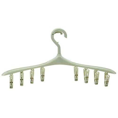 Yuqianjin 5-Pack Hangers, 16.9 Inch, with Adjustable Clips, Non-Slip, Space Saving Clothes Hangers, for Pants, Panties, Underwear, Clothes (Color : Green)