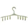 Yuqianjin 5-Pack Hangers, 16.9 Inch, with Adjustable Clips, Non-Slip, Space Saving Clothes Hangers, for Pants, Panties, Underwear, Clothes (Color : Green)