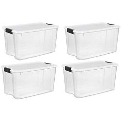 STERILITE 70-Quart Clear Storage Container Boxes Tote (4 Pack)