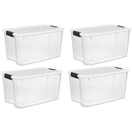 STERILITE 70-Quart Clear Storage Container Boxes Tote (4 Pack) STERILITE 70-Quart Clear Storage Container Boxes Tote (4 Pack)