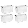 STERILITE 70-Quart Clear Storage Container Boxes Tote (4 Pack)