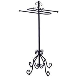 Free-Standing Metal Coat Rack, Towel Rack Holder, Hand Bath Towel Stand, Bathroom Bedroom Clothes Hanger, Heavy Duty Base, 33×33×98cm (Color : Black)