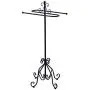 Free-Standing Metal Coat Rack, Towel Rack Holder, Hand Bath Towel Stand, Bathroom Bedroom Clothes Hanger, Heavy Duty Base, 33×33×98cm (Color : Black)
