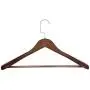 High-Grade Wide Shoulder Wooden Hangers 6 Pack with Non Slip Pants Bar - Smooth Finish Solid Wood Suit Hanger Coat Hanger, Holds Upto 20lbs, 360° Swivel Hook, for Dress, Jacket, Heavy Clothes Hangers
