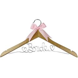 Your Dream Party Shop Bride Wedding Dress Hanger, Bridal Dress Hanger with Bride Wire for Wedding Gown in Natural Wood Color for The Bride on her Wedding or Bridal Shower! (Natural Wood)