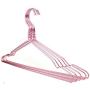 10Pcs Fancy Pink Blue Aluminum Metal Hanger for Clothes, Light Space Saving Dress Twisted Hanger with Notches Random Color