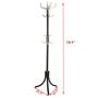 ????LUORATA Floor Standing Sturdy Metal Coat Rack Stand Entryway Hall Tree Wooden Coat Rack Hanger for Coat Jacke Hat Clothes Purse Scarves Umbrella (17.7 x 17.7 x 70.1 inches, Raisi Black Hooks)