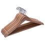 High-tech type 10 Pieces Solid and Rotating Metal Hook Wooden Hangers with Notches Non Slip Metal Hook for Clothes