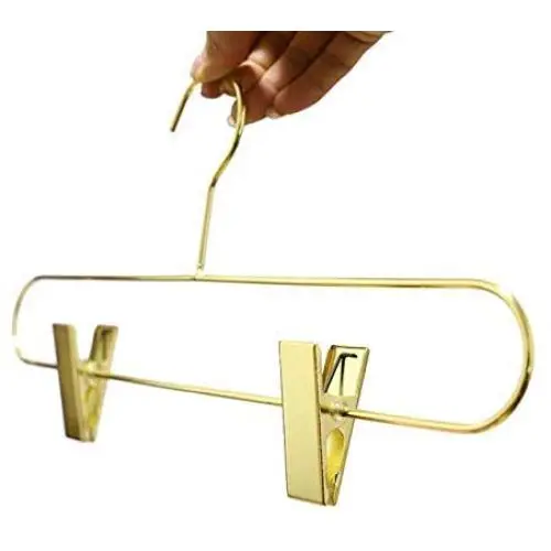 10pcs Fashion Metal Clothes Skirt Hanger Rose Gold Adult Trousers Pants Hangers with Clips Random Color 10pcs Fashion Metal Clothes Skirt Hanger Rose Gold Adult Trousers Pants Hangers with Clips Random Color