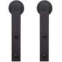 Hahaemall Classic Design 5FT/60 Single Sliding Barn Door Hardware Cloest Black Metal Rail Heavy Duty (I Shape Hangers)