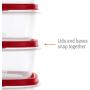 Rubbermaid Easy Find Vented Lids Food Storage Containers, Set of 30 (60 Pieces Total), Racer Red