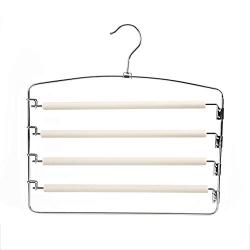 HJYPYJ Magic Hanger,Multifunction Magical Hangers,Stainless Steel + Sponge Trouser Hangers,Space-Saving Organizer Hangers, Not Easily Deformed/Beige / 1 pcs
