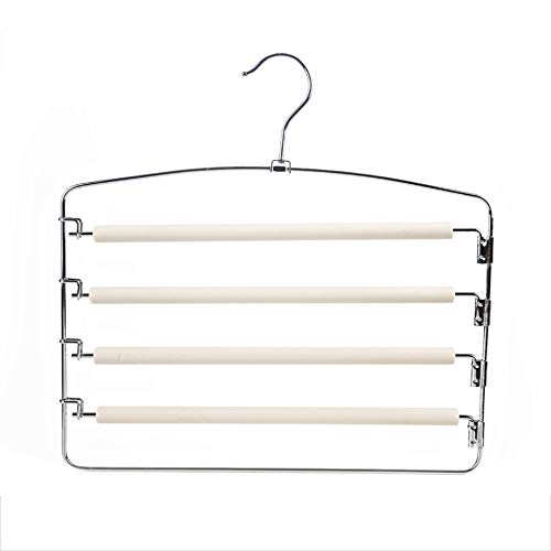HJYPYJ Magic Hanger,Multifunction Magical Hangers,Stainless Steel + Sponge Trouser Hangers,Space-Saving Organizer Hangers, Not Easily Deformed/Beige / 1 pcs