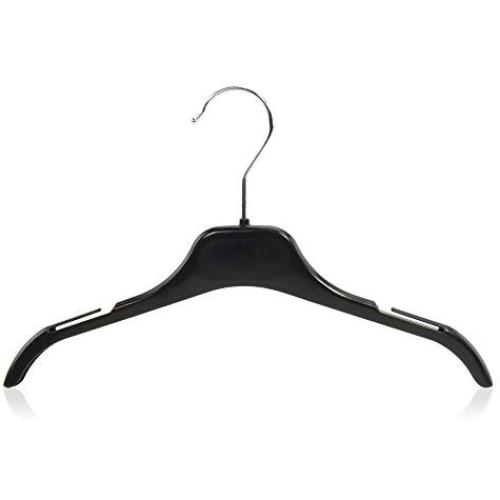 HANGERWORLD 20 Black 13inch Plastic Kids All Purpose Coat Clothes Garment Top Hangers with Metal Hook